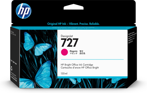 HP 727 130-ml Magenta DesignJet Ink Cartridge, Rendement standard, Magenta, Encre à colorant, Encre à colorant, 130 ml, 1 pièce(s)
