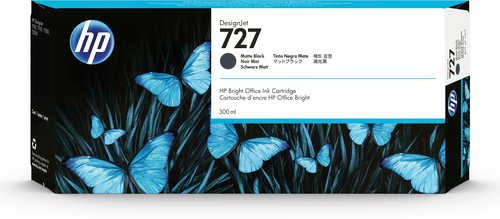HP 727 300-ml Matte Black DesignJet Ink Cartridge, Rendement élevé (XL), Noir mat, Encre à pigments, Encre à pigments, 300 ml, 1 pièce(s)