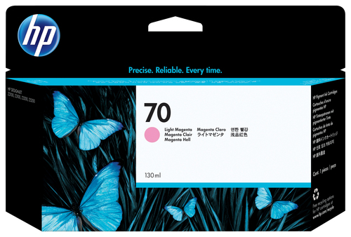 HP 70 130-ml Light Magenta DesignJet Ink Cartridge, Rendement standard, Magenta clair, Encre à pigments, 130 ml, 1 pièce(s)