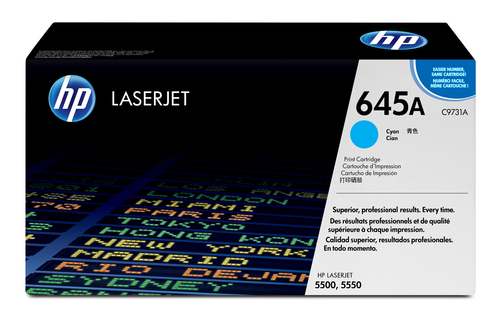 HP 645A toner LaserJet cyan authentique, 12000 pages, Cyan, 1 pièce(s)