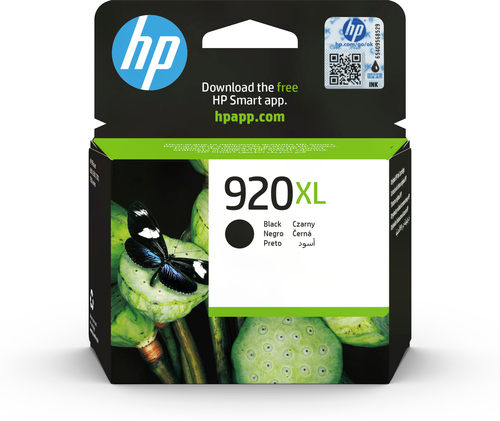 HP 920XL High Yield Black Original Ink Cartridge, Rendement élevé (XL), Noir, Encre à pigments, 1 pièce(s), 1200 pages