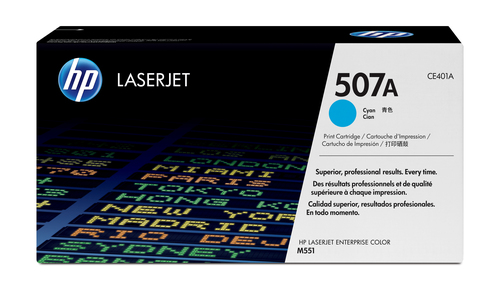 HP 507A toner LaserJet cyan authentique, 5000 pages, 6000 pages, Cyan, 1 pièce(s)