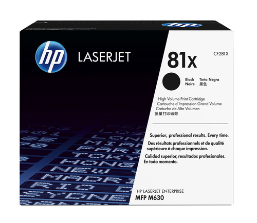 HP 81X toner LaserJet noir authentique grande capacité, 25000 pages, Noir, 1 pièce(s)