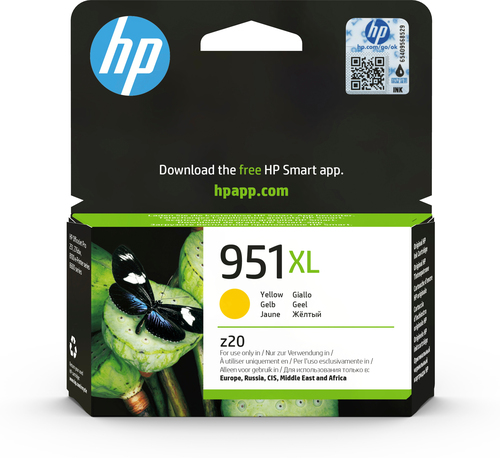 HP 951XL High Yield Yellow Original Ink Cartridge, Rendement élevé (XL), Jaune, Encre à pigments, 1 pièce(s), 1500 pages