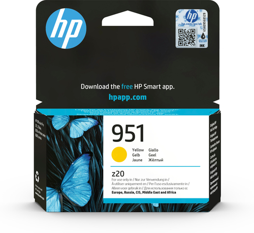 HP 951 Yellow Original Ink Cartridge, Rendement standard, Jaune, Encre à pigments, 8 ml, 1 pièce(s), 700 pages