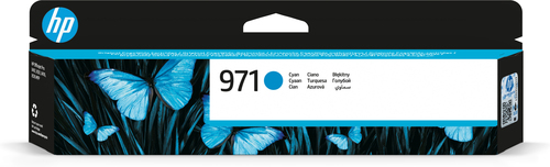 HP 971 Cyan Original Ink Cartridge, Rendement standard, Cyan, Encre à pigments, 24,5 ml, 1 pièce(s), 2500 pages