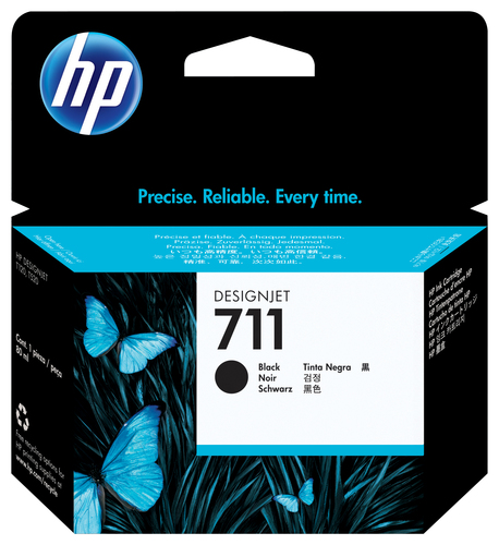 HP 711 80-ml Black DesignJet Ink Cartridge, Rendement élevé (XL), Noir, Encre à pigments, 80 ml, 1 pièce(s)