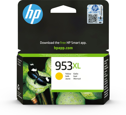 HP 953XL High Yield Yellow Original Ink Cartridge, Rendement élevé (XL), Jaune, Encre à pigments, 18 ml, 1 pièce(s), 1450 pages