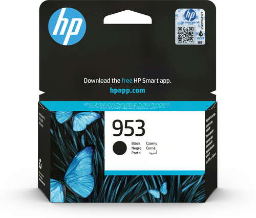 HP 953 Black Original Ink Cartridge, Rendement standard, Noir, Encre à pigments, 20 ml, 1 pièce(s), 900 pages