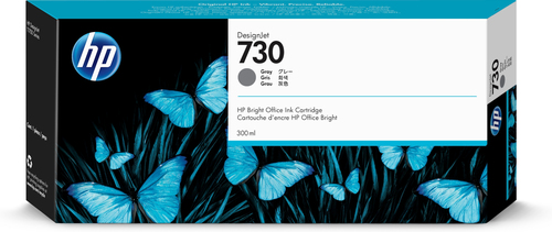 HP 730 300-ml Gray DesignJet Ink Cartridge, Rendement élevé (XL), Gris, Encre à colorant, 300 ml, 1 pièce(s)