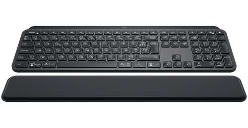 Logitech MX Keys Plus, Taille réelle (100 %), Sans fil, RF sans fil + Bluetooth, AZERTY, Graphite