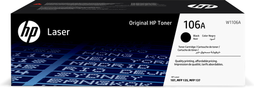 HP 106A Black Original Laser Toner Cartridge, 1000 pages, Noir, 1 pièce(s)