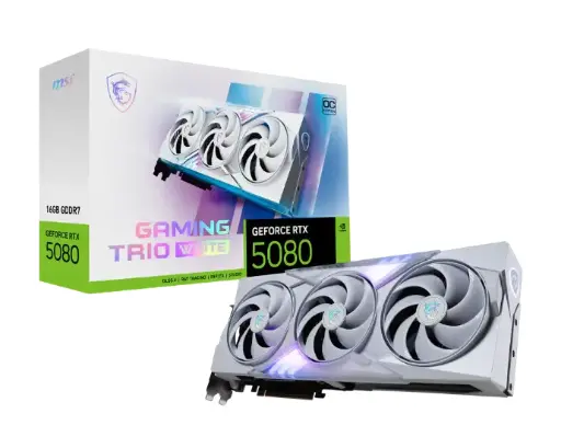 [G5080-16GTCW] MSI GeForce RTX 5080 16G GAMING TRIO OC Blanc