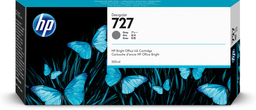 [F9J80A] HP 727 300-ml Gray DesignJet Ink Cartridge, Rendement élevé (XL), Gris, Encre à colorant, 300 ml, 1 pièce(s)
