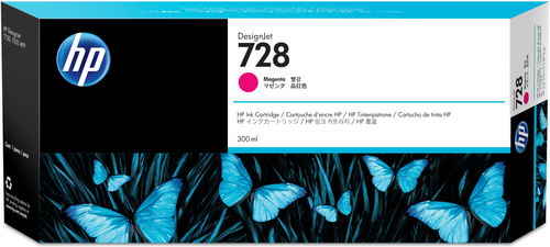 [F9K16A] HP 728 300-ml Magenta DesignJet Ink Cartridge, Rendement élevé (XL), Magenta, Encre à colorant, 300 ml, 1 pièce(s)