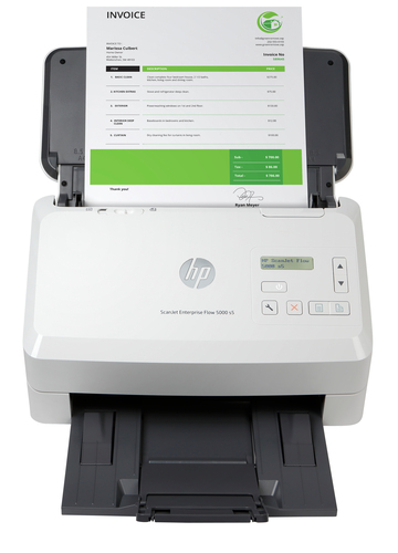 [6FW09A] HP ScanJet Enterprise Flow 5000 s5, 216 x 3100 mm, 600 x 600 DPI, Alimentation feuille à feuille de scanner, Blanc, CMOS CIS, 7500 pages