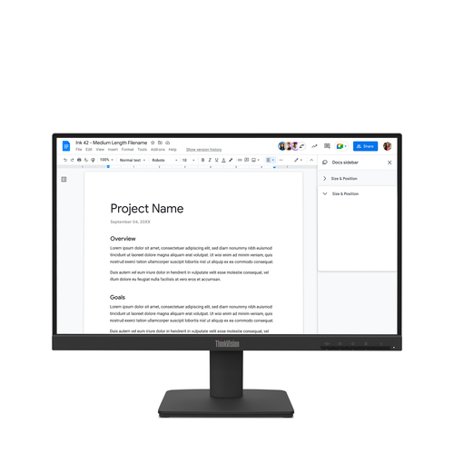 [64CBKAT6EU] Lenovo ThinkVision S22-4e, 54,6 cm (21.5”), Full HD, LED, 6 ms, Noir